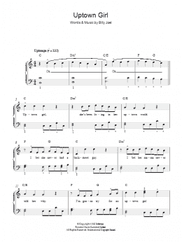 page one of Uptown Girl (Easy Piano)