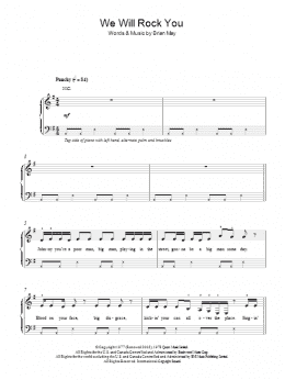 page one of We Will Rock You (Easy Piano)