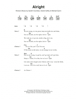 page one of Alright (Guitar Chords/Lyrics)