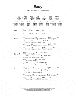 page one of Easy (Guitar Chords/Lyrics)