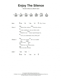 page one of Enjoy The Silence (Guitar Chords/Lyrics)