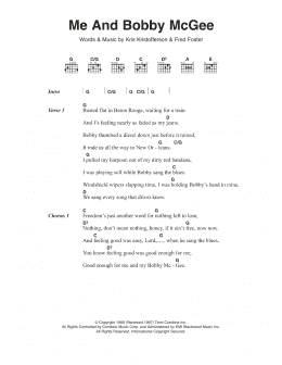 page one of Me And Bobby McGee (Guitar Chords/Lyrics)