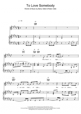 page one of To Love Somebody (Piano, Vocal & Guitar Chords)