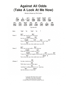 page one of Against All Odds (Take A Look At Me Now) (Guitar Chords/Lyrics)