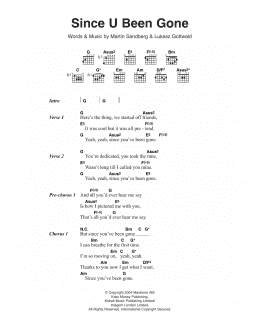 page one of Since U Been Gone (Guitar Chords/Lyrics)