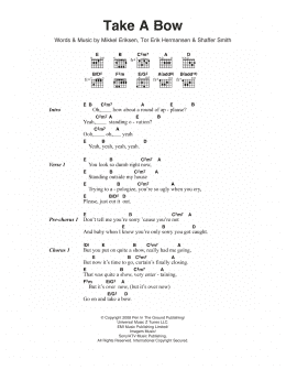 page one of Take A Bow (Guitar Chords/Lyrics)