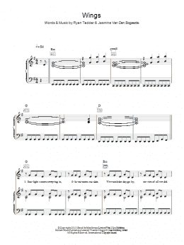 page one of Wings (Piano, Vocal & Guitar Chords (Right-Hand Melody))