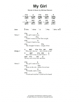 page one of My Girl (Guitar Chords/Lyrics)