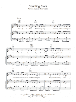 page one of Counting Stars (Piano, Vocal & Guitar Chords (Right-Hand Melody))