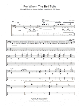 page one of For Whom The Bell Tolls (Bass Guitar Tab)