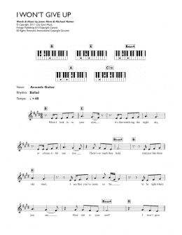 page one of I Won't Give Up (Keyboard (Abridged))