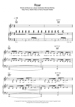 page one of Roar (Piano, Vocal & Guitar Chords (Right-Hand Melody))