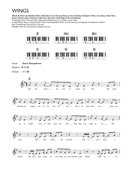 page one of Wings (Piano Chords/Lyrics)