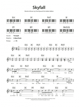 page one of Skyfall (Piano Chords/Lyrics)