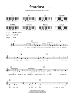 page one of Stardust (Piano Chords/Lyrics)