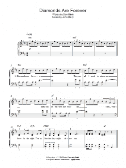 page one of Diamonds Are Forever (Easy Piano)