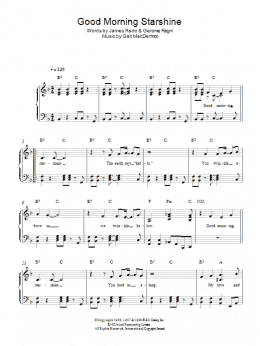 page one of Good Morning Starshine (Easy Piano)