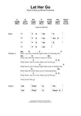 page one of Let Her Go (Guitar Chords/Lyrics)