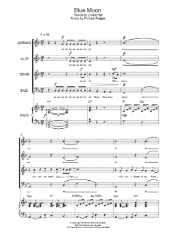 page one of Blue Moon (Choir)