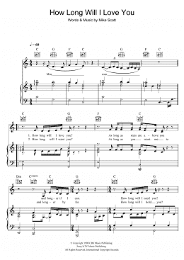 page one of How Long Will I Love You (Piano, Vocal & Guitar Chords (Right-Hand Melody))