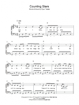 page one of Counting Stars (Easy Piano)