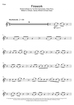 page one of Firework (Flute Solo)