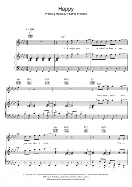 page one of Happy (Piano, Vocal & Guitar Chords (Right-Hand Melody))