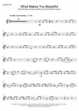 page one of What Makes You Beautiful (Clarinet Solo)