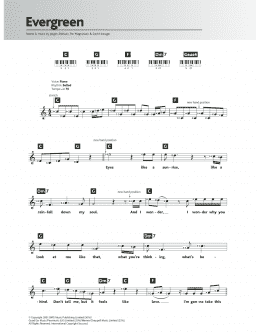 page one of Evergreen (Piano Chords/Lyrics)