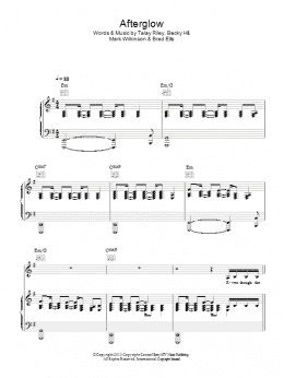 page one of Afterglow (Piano, Vocal & Guitar Chords)