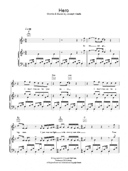 page one of Hero (Piano, Vocal & Guitar Chords)