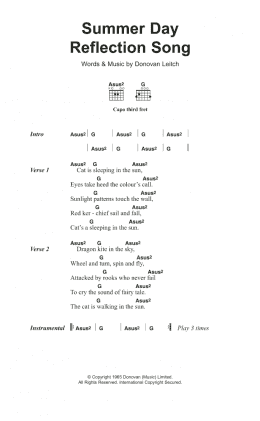 page one of Summer Day Reflection Song (Guitar Chords/Lyrics)