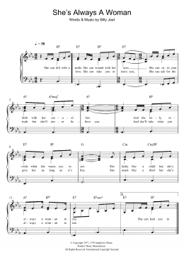 page one of She's Always A Woman (Easy Piano)