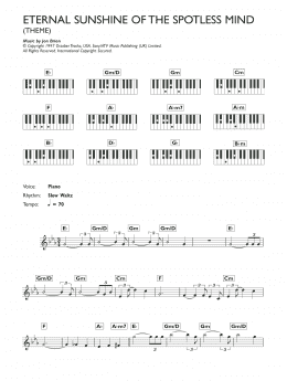 page one of Eternal Sunshine Of The Spotless Mind (Theme) (Piano Chords/Lyrics)