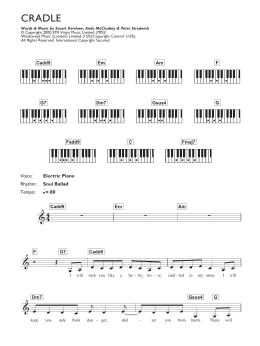 page one of Cradle (Piano Chords/Lyrics)