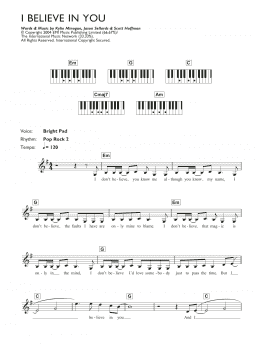 page one of I Believe In You (Piano Chords/Lyrics)