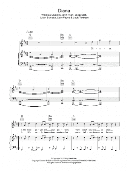 page one of Diana (Piano, Vocal & Guitar Chords)