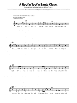 page one of A Rootin' Tootin' Santa Claus (Piano Chords/Lyrics)