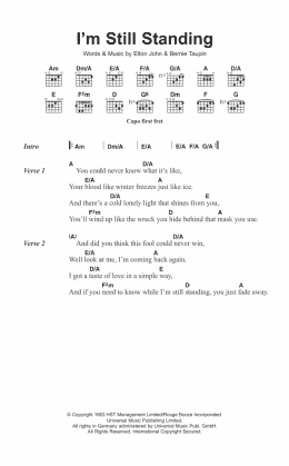 page one of I'm Still Standing (Guitar Chords/Lyrics)