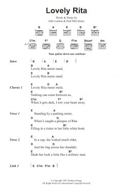 page one of Lovely Rita (Guitar Chords/Lyrics)