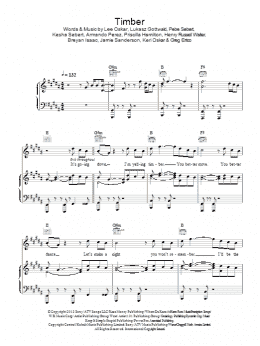 page one of Timber (Piano, Vocal & Guitar Chords)