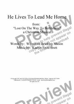 page one of He Lives To Lead Me Home