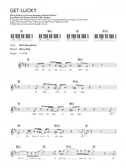 page one of Get Lucky (featuring Pharrell Williams) (Keyboard (Abridged))