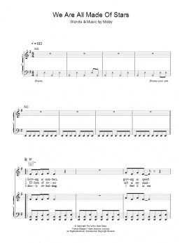 page one of We Are All Made Of Stars (Piano, Vocal & Guitar Chords (Right-Hand Melody))