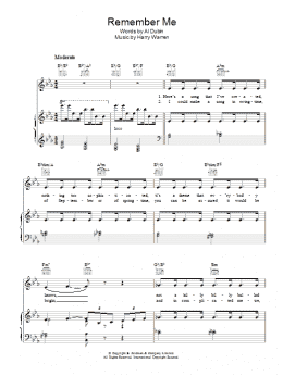 page one of Remember Me (Piano, Vocal & Guitar Chords)