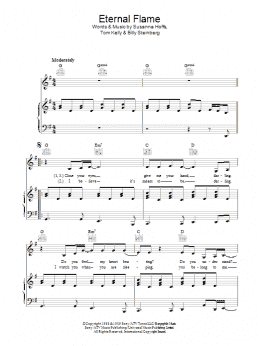 page one of Eternal Flame (Piano, Vocal & Guitar Chords)