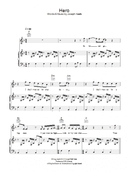 page one of Hero (Piano, Vocal & Guitar Chords)