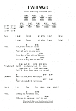 page one of I Will Wait (Guitar Chords/Lyrics)