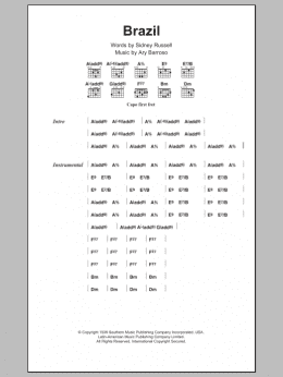 page one of Brazil (Guitar Chords/Lyrics)