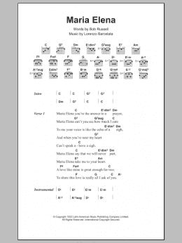 page one of Maria Elena (Guitar Chords/Lyrics)